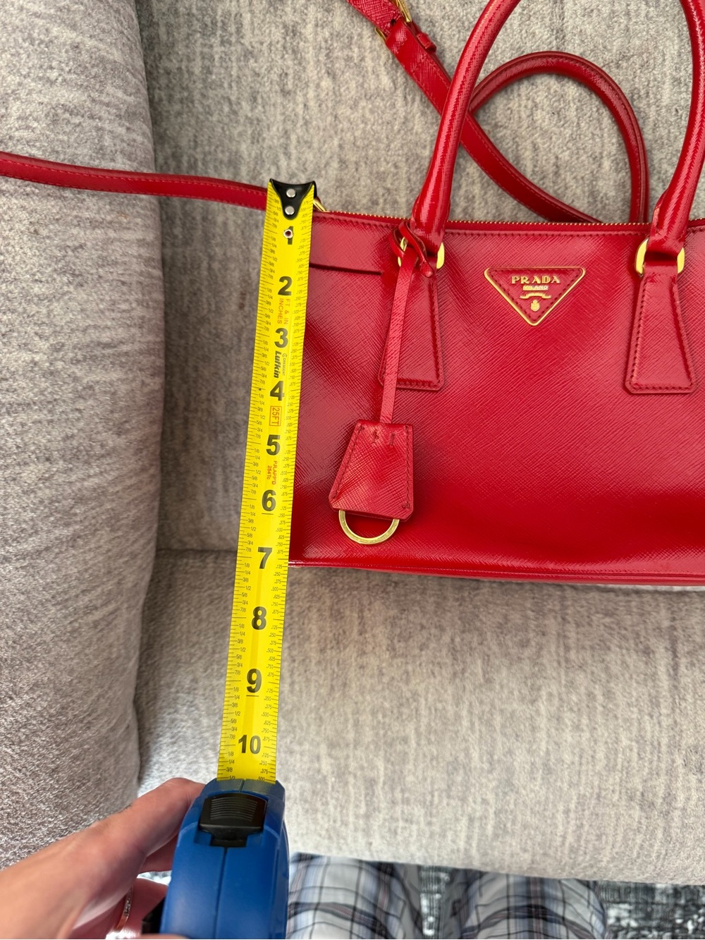 Prada Red Saffiano Patent Leather Top Handle/Shoulder/Crossbody - Picture 11 of 12